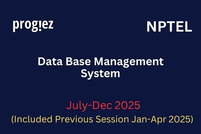 Data Base Management System Nptel All Week Assignment Answer and solution Swayam Platform image