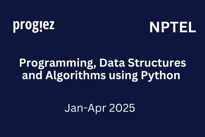 Programming, Data Structures and Algorithms using Python Nptel All Week Assignment Answer and solution Swayam Platform image