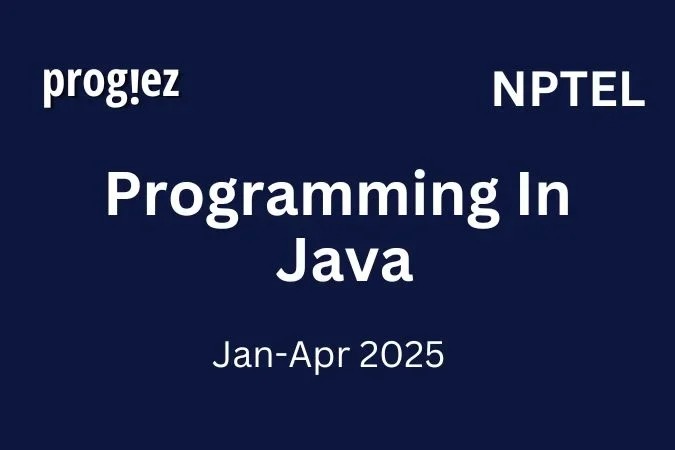 Programming in Java Nptel Answers