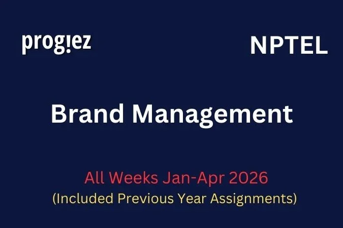 Brand Management Nptel All Week Assignment Answer and solution Swayam Platform image