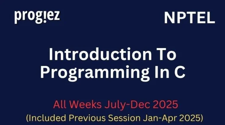 Introduction to Programming in C Nptel Answers
