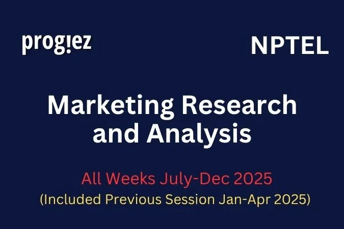 Marketing Research and Analysis Nptel Answers