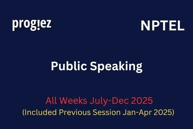 Public Speaking Nptel Assignment Answers