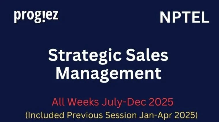 Strategic Sales Management Nptel Answers