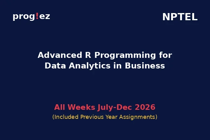 Advanced R Programming for Data Analytics in Business July-Dec 2026
