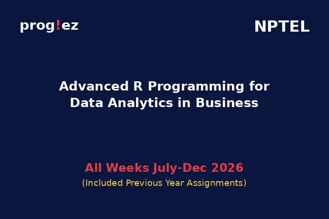 Advanced R Programming for Data Analytics in Business July-Dec 2026