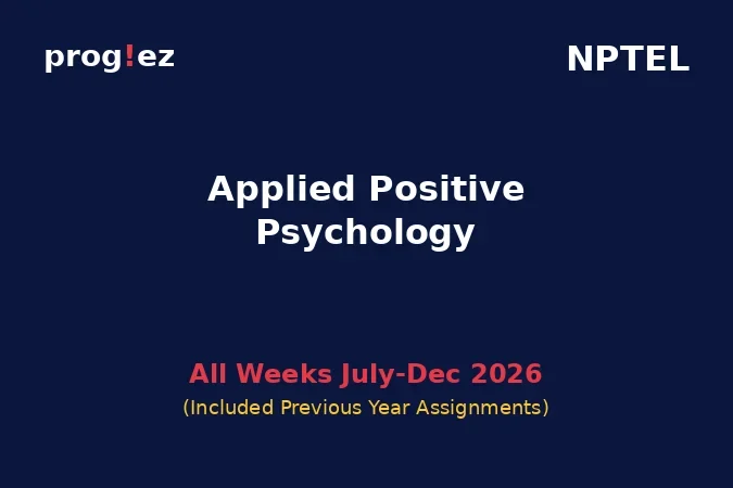 Applied Positive Psychology July-Dec 2026