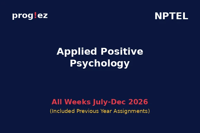 Applied Positive Psychology July-Dec 2026