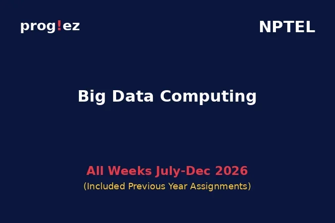 Big Data Computing July-Dec 2026