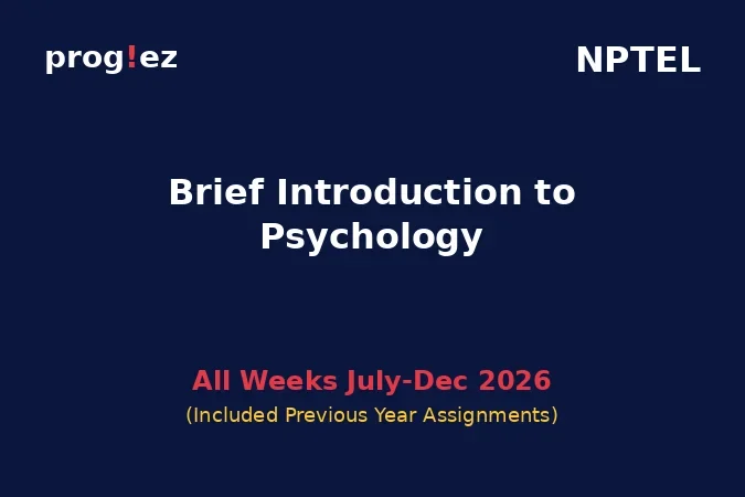 Brief Introduction to Psychology July-Dec 2026