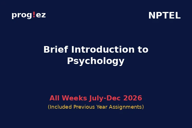 Brief Introduction to Psychology July-Dec 2026