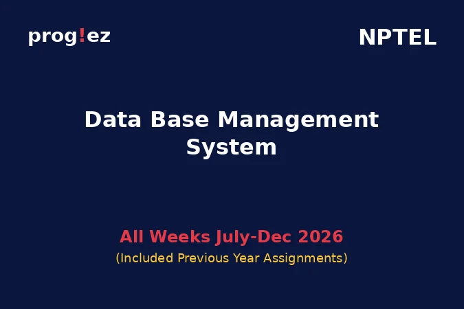 Data Base Management System July-Dec 2026