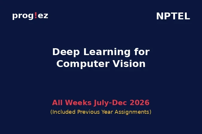 Deep Learning for Computer Vision July-Dec 2026