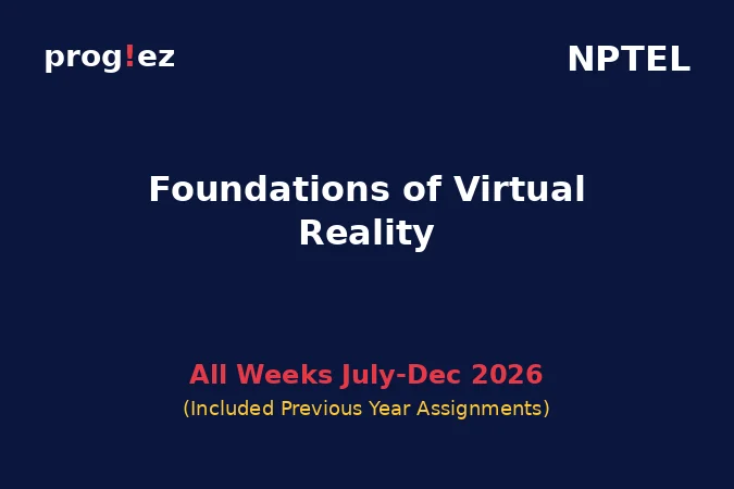 Foundations of Virtual Reality July-Dec 2026