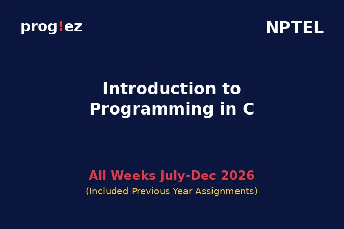 Introduction to Programming in C July-Dec 2026