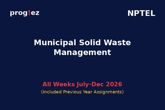 Municipal Solid Waste Management July-Dec 2026