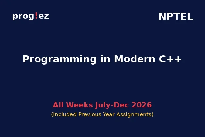 Programming in Modern C++ July-Dec 2026