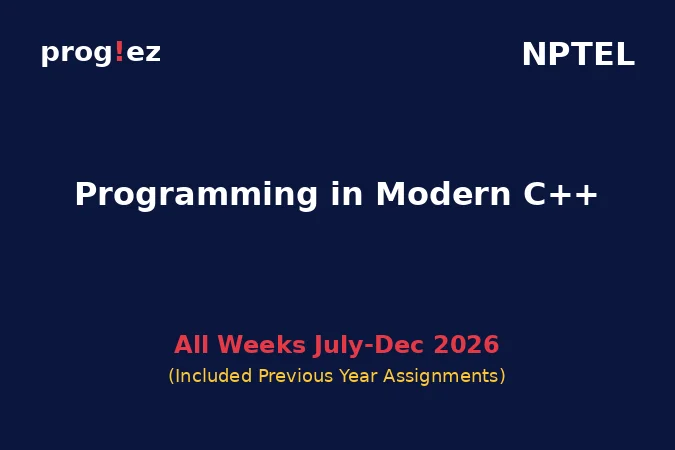 Programming in Modern C++ July-Dec 2026