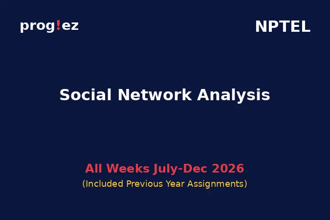 Social Network Analysis July-Dec 2026 Social Network Analysis July-Dec 2026