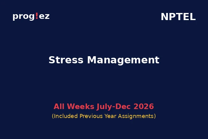 Stress Management July-Dec 2026 Stress Management July-Dec 2026