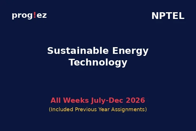 Sustainable Energy Technology July-Dec 2026
