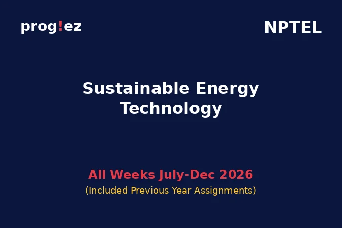 Sustainable Energy Technology July-Dec 2026