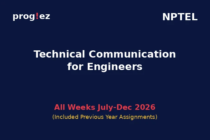 Technical Communication for Engineers July-Dec 2026